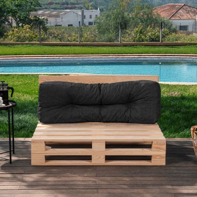 Coussins palette dossier en polyester BANANAIR 120x40x15 cm noir