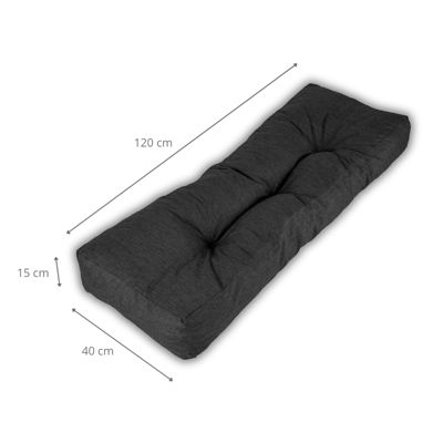 Coussins palette dossier en polyester BANANAIR 120x40x15 cm noir