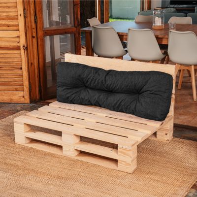 Coussins palette dossier en polyester BANANAIR 120x40x15 cm noir