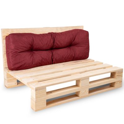 Coussins palette dossier en polyester BANANAIR 120x40x15 cm rouge