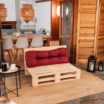 Coussins palette dossier en polyester BANANAIR 120x40x15 cm rouge