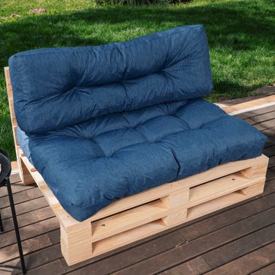 Coussins palette lot en polyester BANANAIR 120x80x15 cm bleu