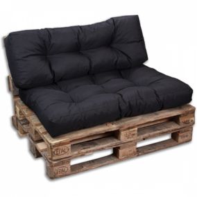 Coussins palette lot en polyester BANANAIR 120x80x15 cm noir
