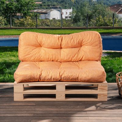 Coussins palette lot en polyester BANANAIR 120x80x15 cm orange