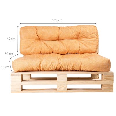 Coussins palette lot en polyester BANANAIR 120x80x15 cm orange