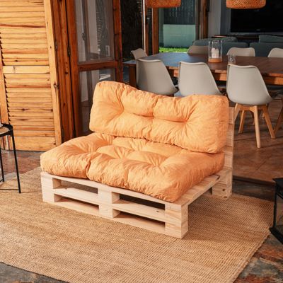 Coussins palette lot en polyester BANANAIR 120x80x15 cm orange
