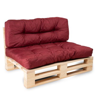 Coussins palette lot en polyester BANANAIR 120x80x15 cm rouge