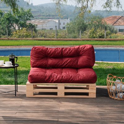 Coussins palette lot en polyester BANANAIR 120x80x15 cm rouge