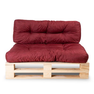 Coussins palette lot en polyester BANANAIR 120x80x15 cm rouge