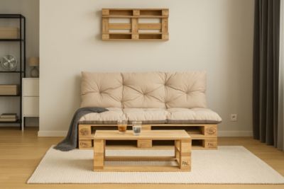 Coussins palettes 120x60 / 120x50cm  coussins de palette Beige, coussins de canapé de jardin, coussin palette exterieur