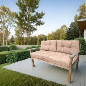 Coussins pour salon de jardin capitonné 120x60cm Beige