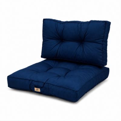 Coussins pour salon de jardin capitonné 50x50cm Bleu petrole
