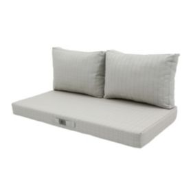 Coussins pour salon de jardin déhoussable 100x50cm Beige chiné turquoise
