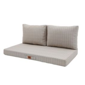 Coussins pour salon de jardin déhoussable 120x60cm Beige chiné noir