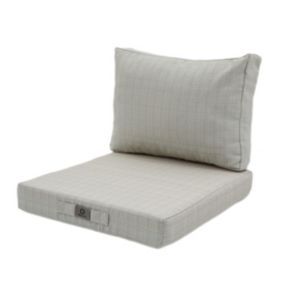 Coussins pour salon de jardin déhoussable 50x50cm Beige Chiné Turquoise