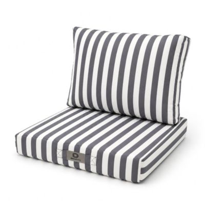 Coussins pour salon de jardin déhoussable 50x50cm Rayure gris foncé