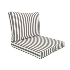 Coussins pour salon de jardin déhoussable 50x50cm - Rayure Gris foncé