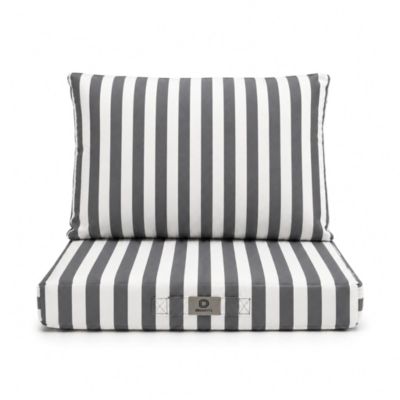 Coussins pour salon de jardin déhoussable 50x50cm Rayure gris foncé