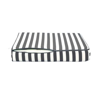 Coussins pour salon de jardin déhoussable 50x50cm Rayure gris foncé