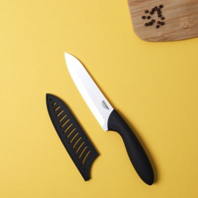 Couteau - COOK CONCEPT - Céramique - Manche Soft - Avec Etui - Blanc et Noir