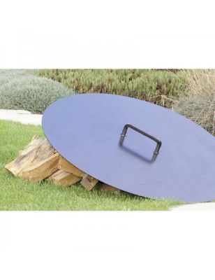 Couvercle de brasero rond en acier 60 cm