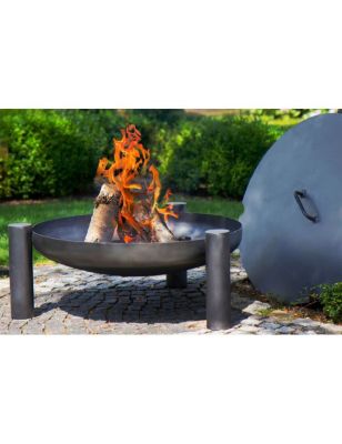 Couvercle de brasero rond en acier 60 cm