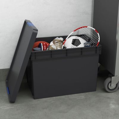 Couvercle en plastique recyclé GoodHome Xago gris L. 59 x l. 39 cm (L&XL)