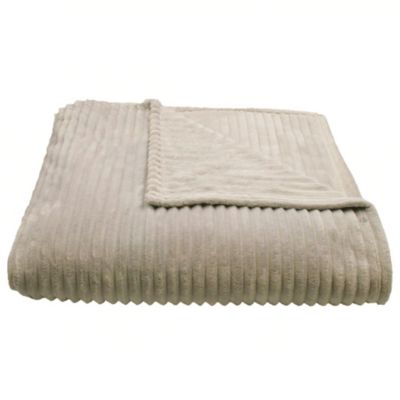 Couverture 100% polyester 180x240 cm microvelours DOLCE marron sable