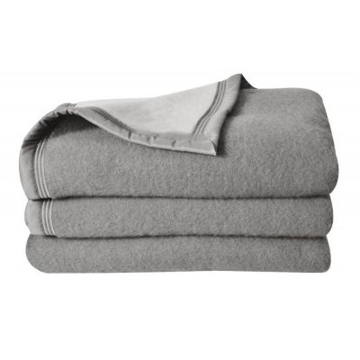 Couverture 100% Pure Laine Vierge Double face "Volta" 500 gr/m² Toison d'Or - Volta Anthracite Souris - 240 x 300 cm - Volta Anthr