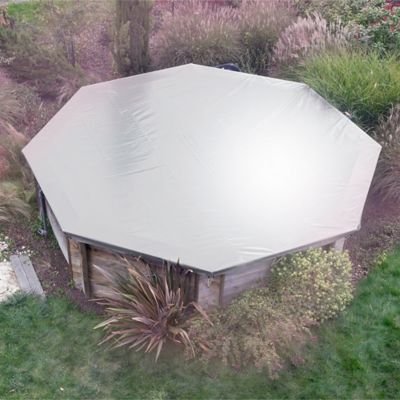 Couverture d'hiver et sécurité gris piscines bois