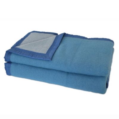 Couverture en 100% pure laine vierge 500g/m² (220x240 cm - Bleu)