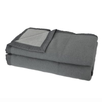 Couverture en 100% pure laine vierge 500g/m² (220x240 cm - Gris anthracite)