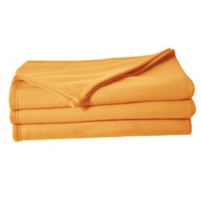 Couverture en polaire unie (180x220 cm - Jaune Ocre)