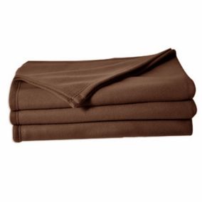 Couverture en polaire unie (180x220 cm - Marron chocolat)