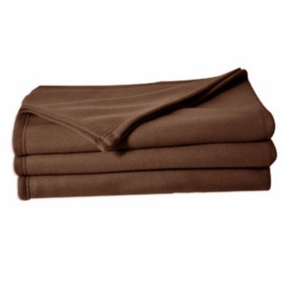 Couverture en polaire unie (220x240 cm - Marron chocolat)