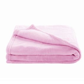 Couverture enfant en microfibre (100x150 cm - Rose Clair)