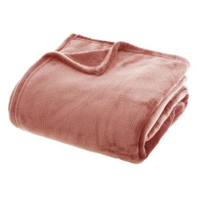 Couverture flanelle 180 x 230 cm Atmosphera - Rose