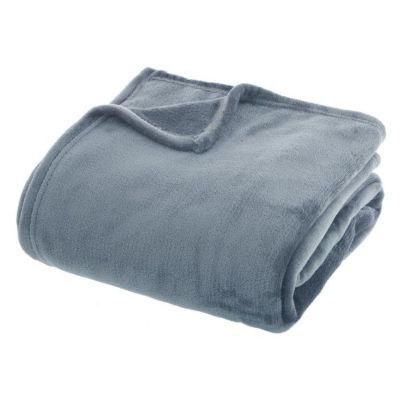 Couverture flanelle Atmosphera 180 x 230 cm bleu polyester