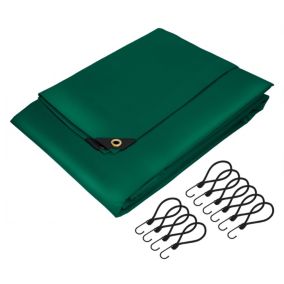 Couverture housse protection 3x4m 12m² en PVC imperméable + œillets 650g/m² vert