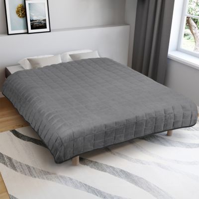 Couverture lestée 150x200 CM CELESTE bicolore gris clair et gris 9 kg