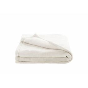 Couverture Microdoux - Microfibre 100% polyester - Blanc - 75 x 100 cm