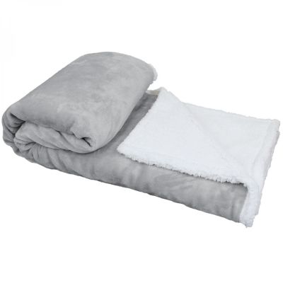 Couverture, plaid polaire 150 x 200 cm en flanelle et sherpa ultra doux - Gris - Vivezen