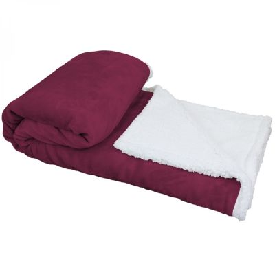 Couverture, plaid polaire 220 x 240 cm en flanelle et sherpa ultra doux - Prune - Vivezen