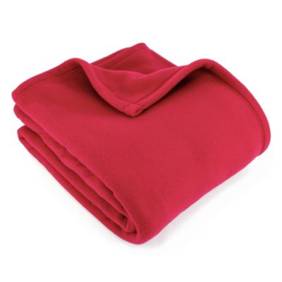 Couverture polaire 180x220 cm 100% Polyester 350g/m2 TEDDY Rouge Framboise