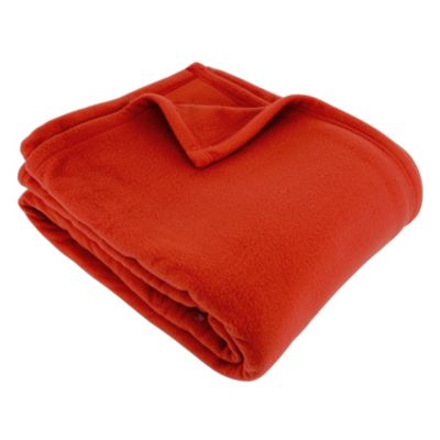Couverture polaire 180x220 cm 100% Polyester 350g/m2 TEDDY Rouge terracotta