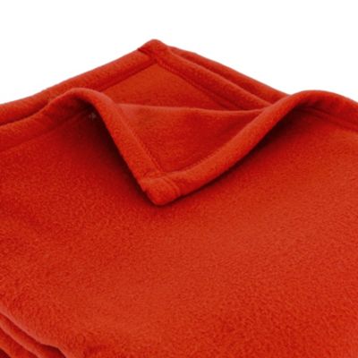 Couverture polaire 180x220 cm 100% Polyester 350g/m2 TEDDY Rouge terracotta