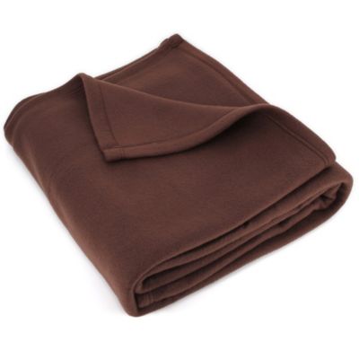 Couverture polaire 220x240 cm Isba marron Chocolat 100% Polyester 320g/m2 non-feu