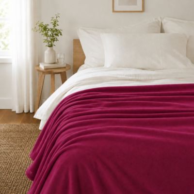 Couverture polaire 220x240 cm Isba violet Prune 100% Polyester 320g/m2 non-feu