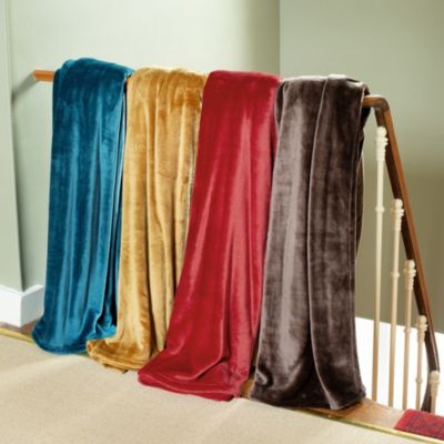 Couverture polaire microvelours 180x220 cm VELVET Ivoire