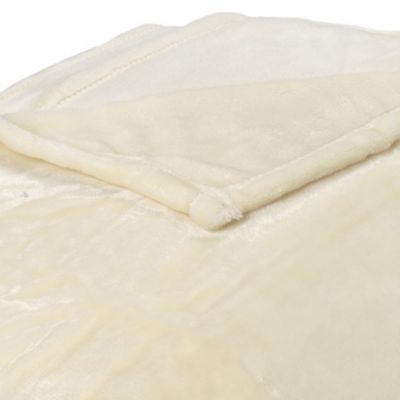 Couverture polaire microvelours 220x240 cm VELVET Ivoire